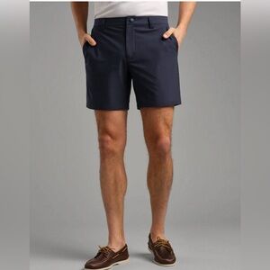 RHONE Men's Flat Front Navy Shorts